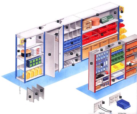 comprare Scaffalatura di bassa potenza di piccolo stoccaggio industriale delle parti con galvanizzato finito fabbricazione online