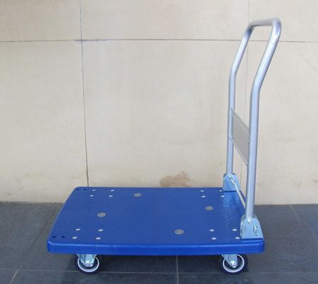 comprare carrello di plastica mobile della piattaforma 300kg con il bordo di plastica blu, blu/grey fabbricazione online
