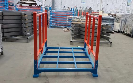 Cage a pallet pieghevoli pesanti in magazzino risparmio di spazio blu e arancione