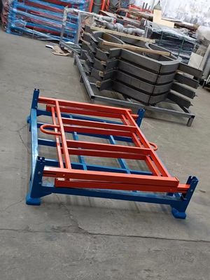 Cage a pallet pieghevoli pesanti in magazzino risparmio di spazio blu e arancione