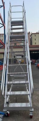 Scala di alluminio leggera di 4 m di altezza in due livelli facile da spostare per l'uso di scaffalature di magazzino